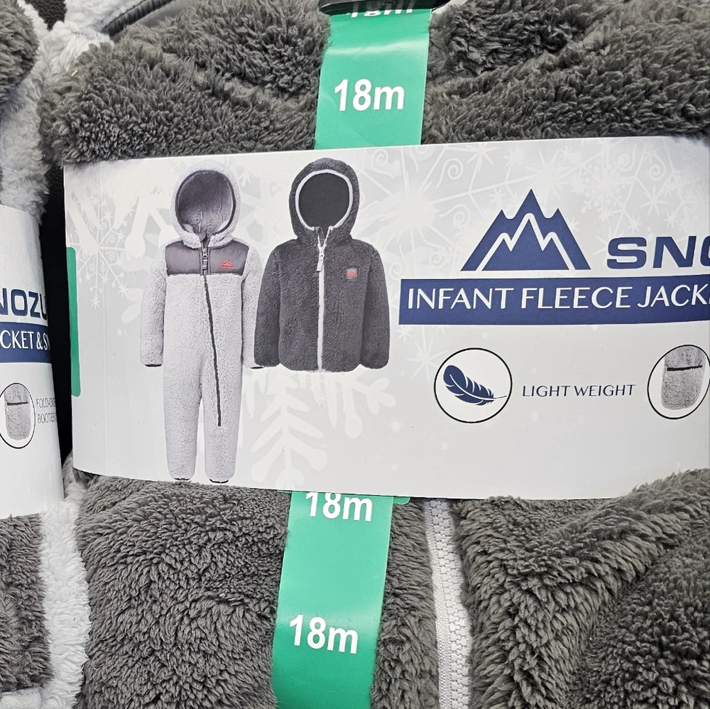 Snozu Infant 2-piece Fleece Set, Blue nwt 18m grey/dark charcoal
